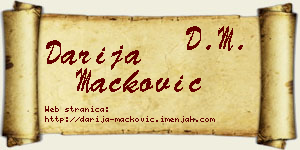Darija Mačković vizit kartica